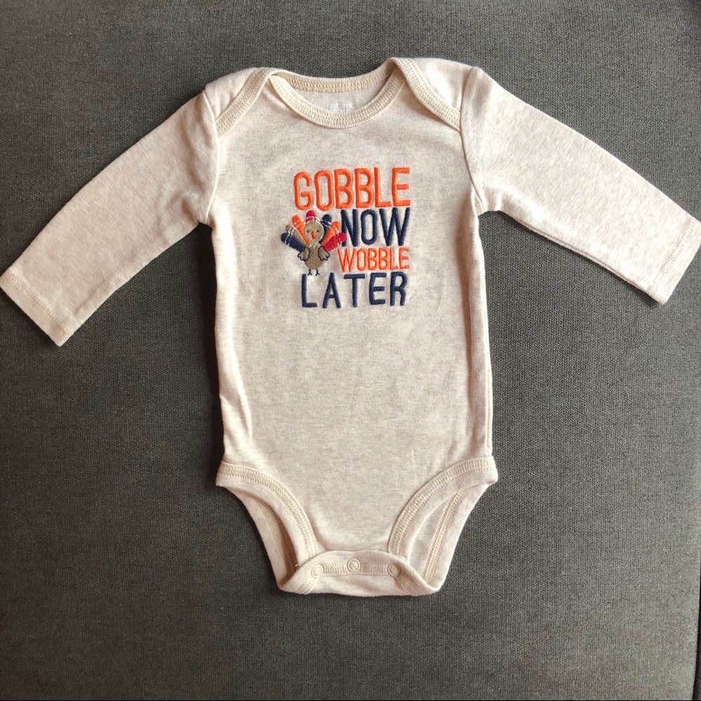 Thanksgiving embroidered turkey onesie 3m Like New